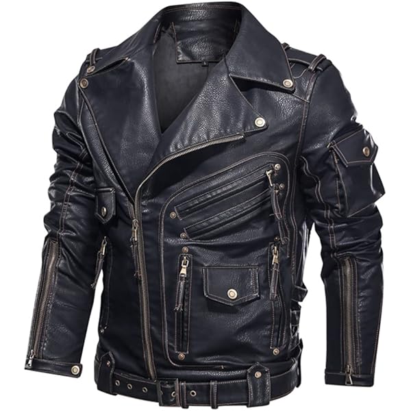 Lishow Fashion Men's Biker Rider Motorcycle Motorbike Rocker Retro